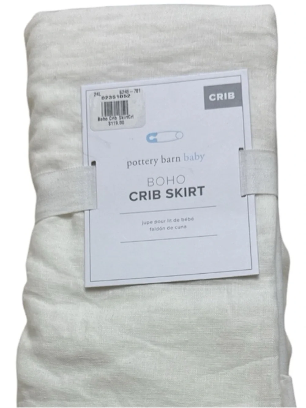 Pottery Barn Baby Boho Crib Skirt in Cream